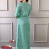 Floral Yoke Design Round Neck Sequinned Straight Kurta with Trousers & With Dupatta - Image 4